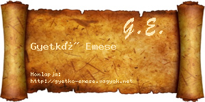 Gyetkó Emese névjegykártya
